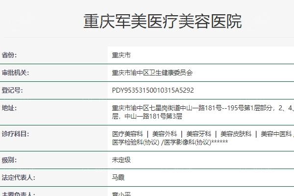 重庆军美医疗美容医院