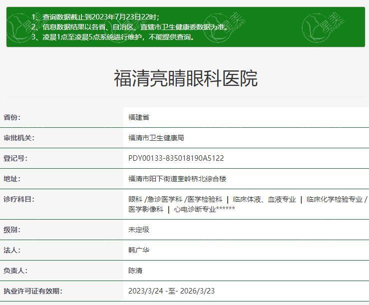 福建福清亮睛眼科医院 正规靠谱医院不坑人