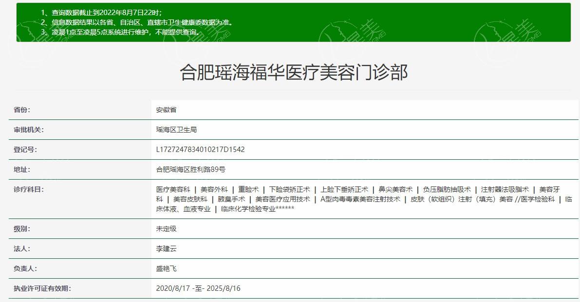 合肥福华医疗美容门诊部 看完都说他家正规又靠谱